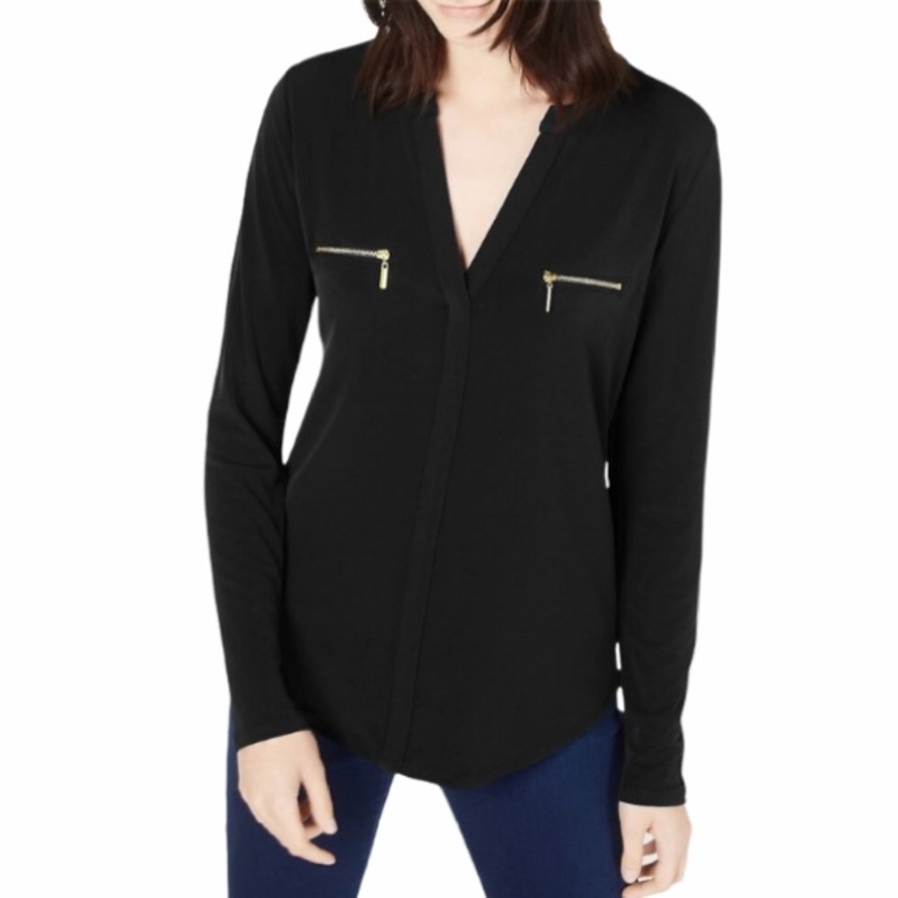 NWT International Concepts Zip Pocket Blouse